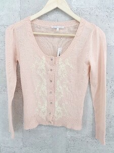 ◇ REBECCA TAYLOR Rebeccated Lace Long Sleeve Cardigan 2 Pink Ladies