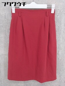 ◇ Leilian Lelian Back Zip Knee Length Tight Skirt Size 7 Red Ladies