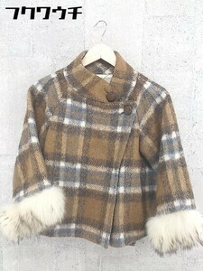 ◇ ◎ RoseBullet Rose Brit Lacoon Fur with Long Sleeve Jacket Size 1 Brown Ladies