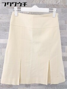 ◇ Theory Theory Frantz STRETCH SAXONY Knee Length Box Pleated Skirt Size 2 Cream Ladies