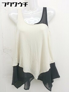 ◇ ● Beautiful goods ● ◎ RIENDA with reenda tag tank top T -shirt cut -and -sew size F beige black ladies