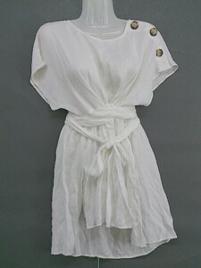 ◇ KBF Kavy F URBAN RESEARCH West Ribbon Side Slit Short Sleeve Tunic Size ONE Off White Ladies