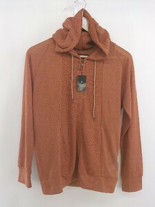 ◇ ● Unused ● ◎ AZUL BY MOUSSY Tags Long Sleeve Knit Zip Hoodie Size M Orange Brown Women's