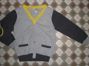 ARMANI BABY Armani Baby V neck sweater gray yellow 92㎝ 24m