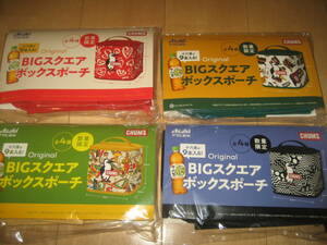 ★ Unused items ★ CHUMS BIG Square Box Pouch Juroku Tea Asahi Drinks All Set of Chams ★