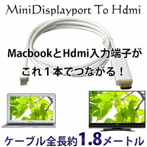 ★★ Mini display port -HDMI conversion cable (Thunderbolt Port -HDMI) 1.8m Apple MacBook compatible