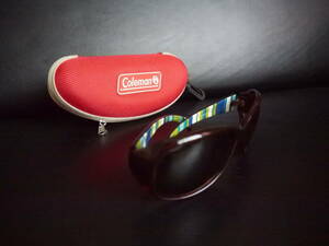 Coleman Coleman * Ladies Sunglasses UV * Brown &amp; Back Stripe * With Red Hard Case