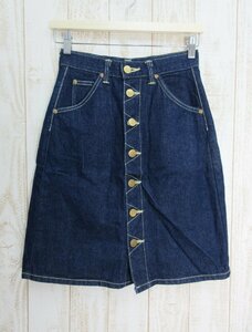Lee/Lee: Front button Denim skirt Tohoku cotton LL1623 Size XS Ladies/Used/USED