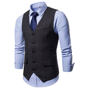 Men's Best Business Best Suit Best Casual Best Jille Best British style Formal Best 3 -color selection Black M