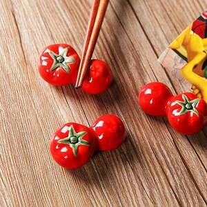 "Bek-A2" 4-piece set of tomato chopstick rest / Cute Japanese tableware interior chopsticks tabletop accessories