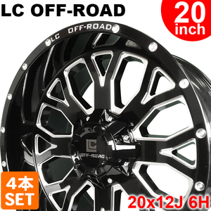 Set of 4 wheels LC Off-Road aluminum wheel 20 inch 20 inch 20x12J 6H-139.7/135 OFFSET-44 Wheel only 6 holes Prado etc.