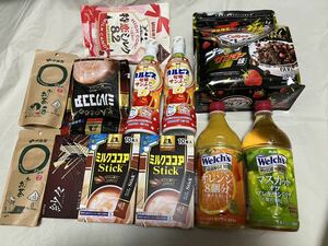 Food Assorted Drinks Cocoa Fruit Juice Calpis Frugra Black Thunder Chocolate Candy Confectionery Food Drinks