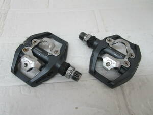 W.24.B.7 TO ★ shipping 230 yen flat price ☆ flat pedal SHIMANO PD-EH506 black / silver color pair USED ☆