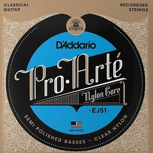 D'ADARIO EJ51 PRO ARTE NYLON POLISHED SILVER/CLEAR HARD Dadario Classic String