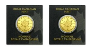 Maple gold coin 1g 2 sheets (almost unused)
