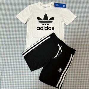 New list price 6270 yen Adidas Original Slephol Sleeve T -shirt Half Pants Set 110 Adidas Cotton 100% HK2968