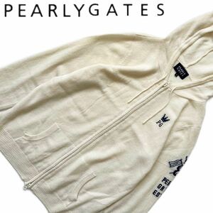 [Free Shipping] PearlyGates Pearly Gates Cashmere 100 Knit Parker 2 L Cashmere Ladies Golf Golf Zip White