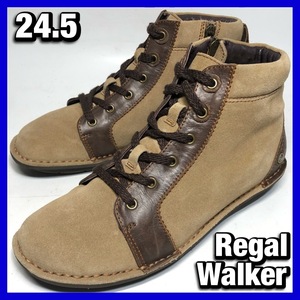 Management H1 ■ REGAL WALKER 24.5cm Men's Suede Chakka Boots Side Zip Legal Walker Leather shoes Leather shoes Genous leather used *AM075