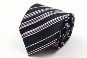Beneton brand tie silk striped pattern men's black Benetton