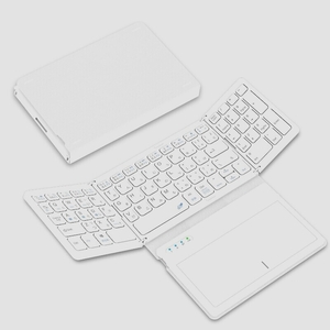 Free Shipping ★ Omikamo Keyboard Wireless Folding Large Touch Pad and numeric keypad Bluetooth (white)