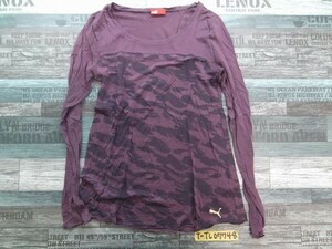 PUMA Women's All-over Long T Long Sleeve T-shirt S Purple