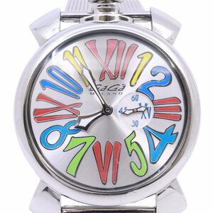 Gamilano Manure Slim 46 Quartz Men's Watch Multicolor Index Silver Dial Genuine SS Belt