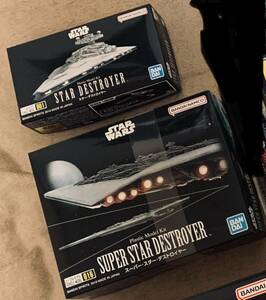New unopened 2 pieces Vehicle model Super Star Destroyer Star Destroyer Star Star Wars Bandai STARWARS