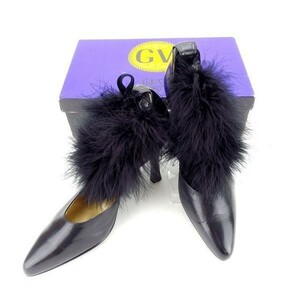Versace Pumps Shoes Ladies ♯ 36 High heel fur with black x gold used