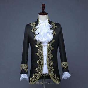A7647 New high-quality 4-piece set, Court Cosplay Costume Prince (Black) Tuxedo Stage Costume Utauts Pants Conference Conference Conference XS-XL
