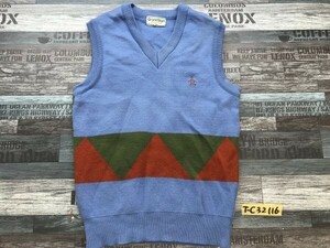 Grand Slam MunSingwear Mansing Wear Men's Golf One Point Embroidery Wool Knit Best S Blue Brick Green