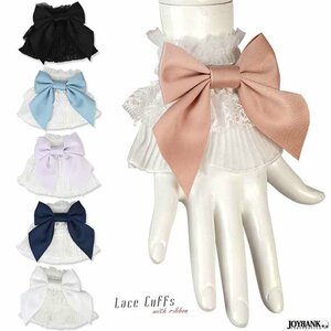 Lolita Kuffs 2 -piece set [Bracelet/cute/frill/lace/ribbon] One size black