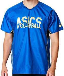 ★ Prompt decision ★ ASICS ASICS ASICS Volleyball Wear Wear Short Sleeve Warm Up Shirt 2053A045 Blue M Piste New Price 4950 yen Last 1st place