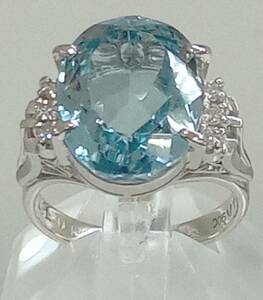 PT900 Natural Blue Purse 10.357ct Diamond 0.14ct 11 Ring