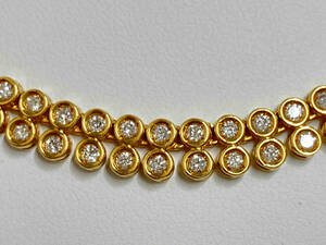 [SALE] K18 / Full Diamond Necklace 42cm [Total Carat 5.05ct] 37.7g / Reservoir Push type Cheaper store available