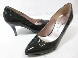 Unused item [Ginza Kanematsu GINZA KANEMATSU] Patent Leather Bicolor Pumps Heel Shoes (Ladies) 22.5 Black Gray system ■ 18LZ4418