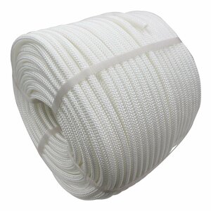【Free Shipping】 16 strokes 10mm 100m moored rope fender rope Double blade White/White Marine Rope Ship Shapers Roll 10mm Eye processing