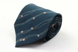 Lenoma brand tie silk small crest pattern Men's navy Renoma