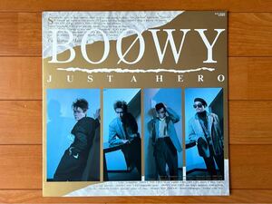 BOOWY ☆ Bowie ☆ Just a HERO ☆ LP board record ☆ WTP-90389 ☆ Toshiba EMI ☆ Kyosuke Himuro ☆ Nunobukuro Torayasu ☆ Obi