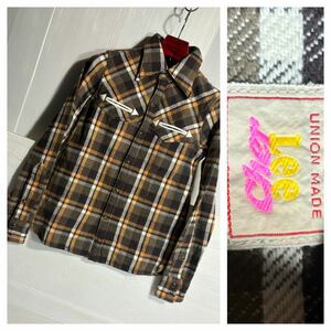 UNION MADE Lee Lee x CHER Ciel Western Style &amp; Gusset with Gussia Thick Heavinel Check pattern Western shirt S tea