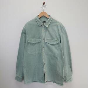 ZARA Zara SOLID COLOR DENIM OVERSHIRT Denim Shirt Indigo Long Sleeve Shirt Jacket L 10110028