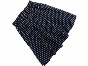 LOWRYS FARM Lawries Farm Stripe Flare Skirt SIZEF/Dark blue ■■ ☆ EBA1 Ladies