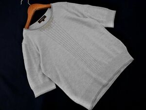 Cat Pos OK REFLECT Reflect cashmere Mixed bead knit sweater SIZE9/gray ◇ ■ ☆ EBB4 Ladies