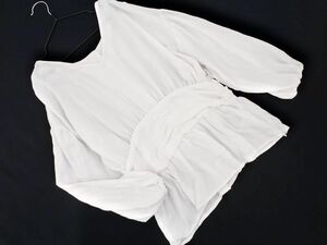 LEPSIM Repsim Lucky Farm Back button Blouse Shirt SIZEL/White ■ ☆ EBC0 Ladies