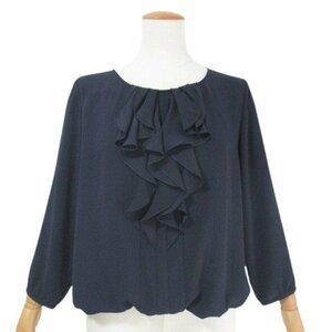 Indivi Beauty Frill Blouse Cut Saw Navy Navy 44 15 Large Size 127-18701 Washable INDIVI World ◆ H2