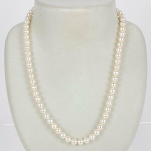 Aquaculture pearl 6-6.4mm Necklace 43.5cm 24.9G White Free Shipping [C264] Pearl Pearl Thread has been replaced