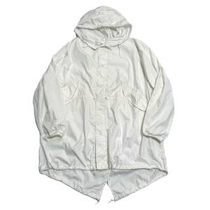 Rare dead stock L [80s vintage US military real thing SNOW CAMO PARKA Snow Parker Fish Tail Parker White] USARMY M-51
