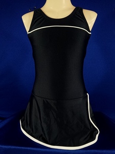 KA_3254S ★ Non -standard -size delivery ★ Glossy navy white piping mini skirt swimwear about 130