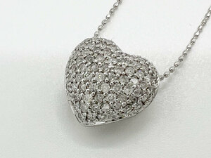 FolliFollie Necklace Heart Diamond 0.63ct 750k White Gold New finish