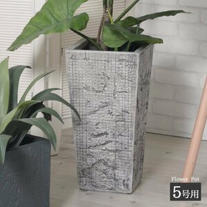 Planter flower pot bowl fashionable Scandinavian antique vintage gray 5 square square room Outdoor water drainer Overseas interior