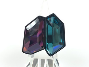 Beauty Swarovski Swarovski Large Crystal Ring Ring Blue/Purple/Black Size 13 Vertical: Approximately 3㎝ YAS-5497